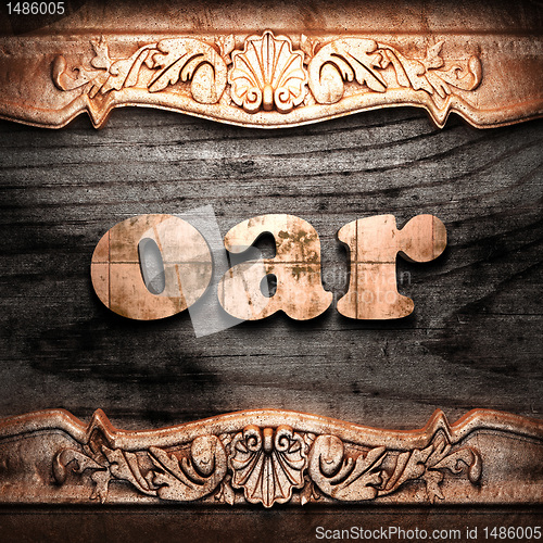 Image of Golden word on wood