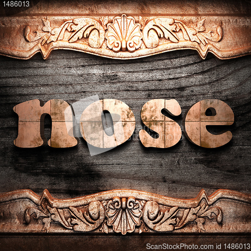 Image of Golden word on wood
