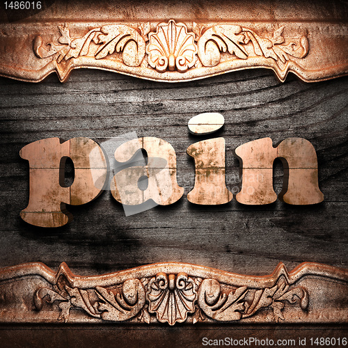 Image of Golden word on wood