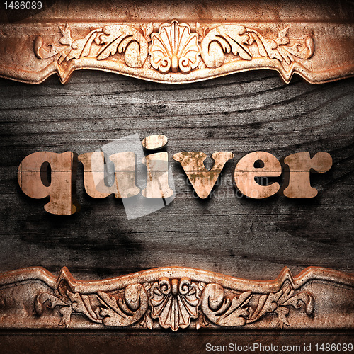 Image of Golden word on wood