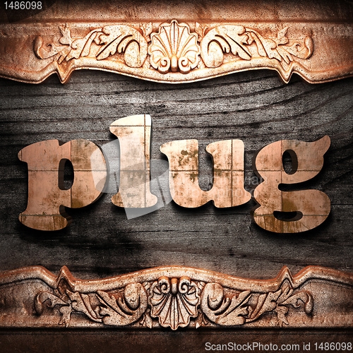 Image of Golden word on wood