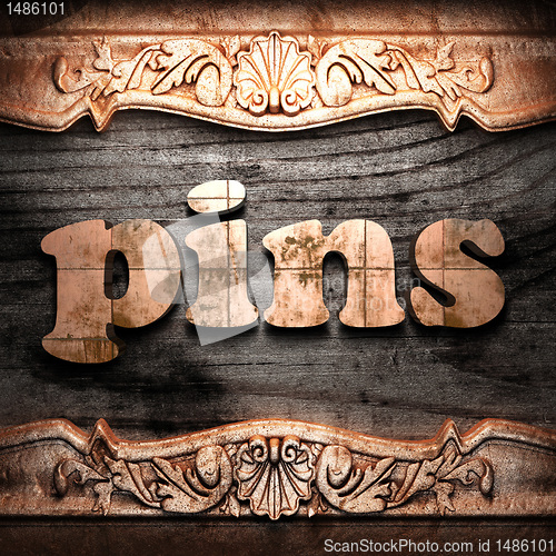 Image of Golden word on wood