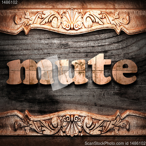 Image of Golden word on wood
