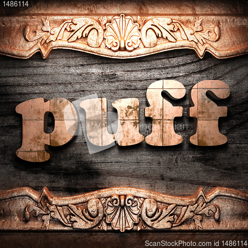 Image of Golden word on wood