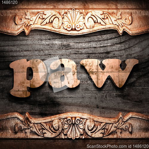Image of Golden word on wood