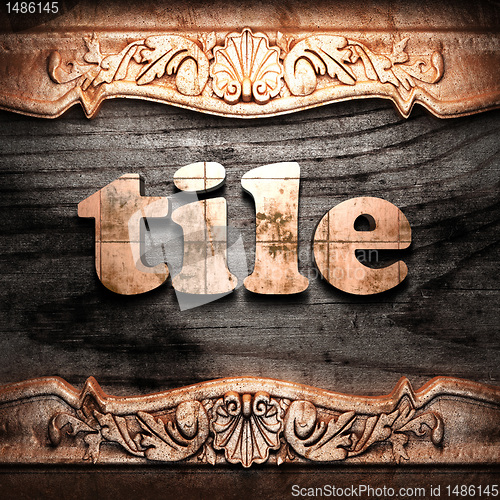 Image of Golden word on wood