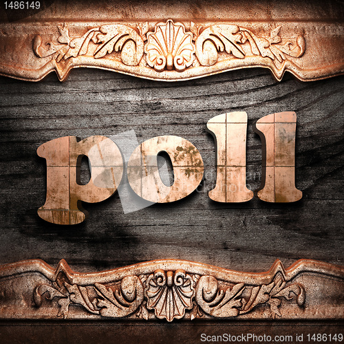 Image of Golden word on wood