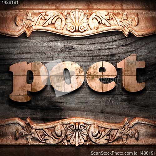 Image of Golden word on wood