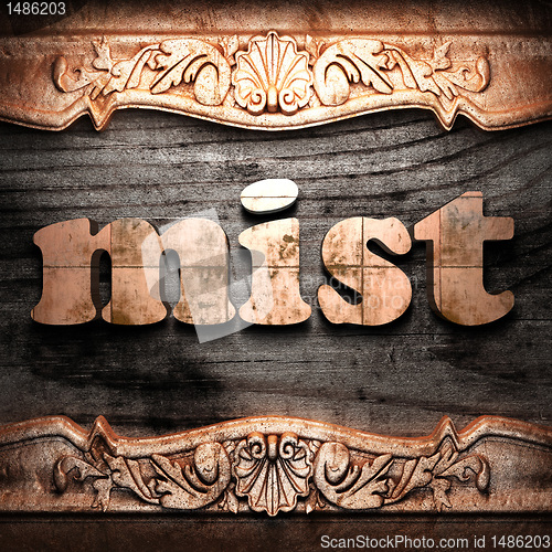 Image of Golden word on wood
