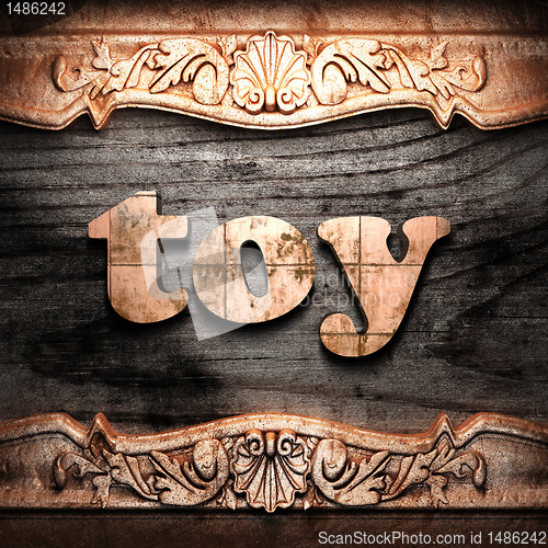 Image of Golden word on wood