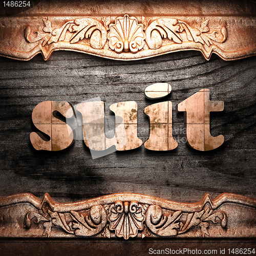 Image of Golden word on wood