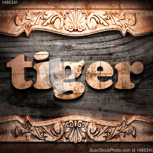 Image of Golden word on wood