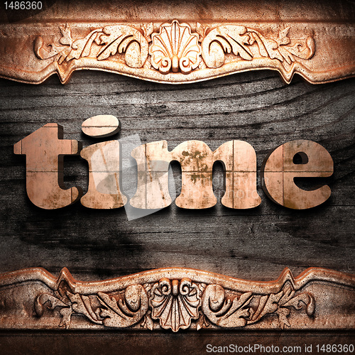 Image of Golden word on wood