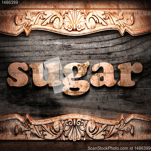Image of Golden word on wood