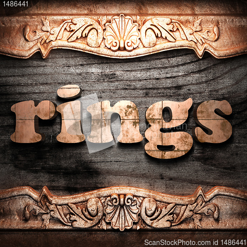 Image of Golden word on wood