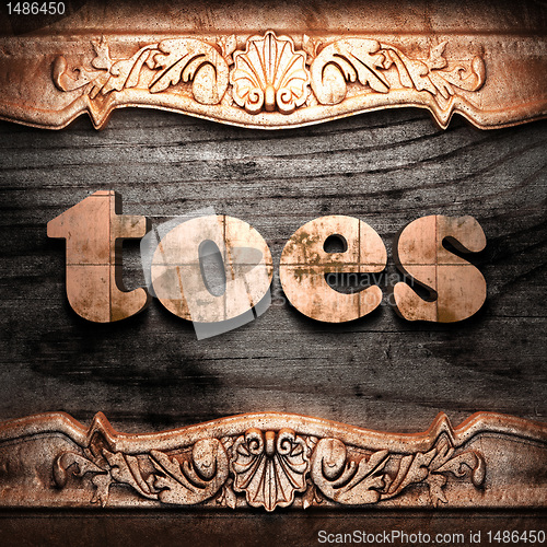 Image of Golden word on wood