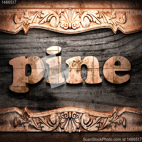 Image of Golden word on wood
