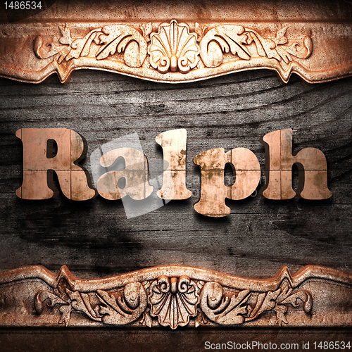 Image of Golden word on wood