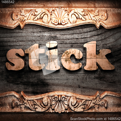 Image of Golden word on wood