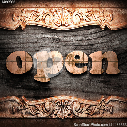 Image of Golden word on wood
