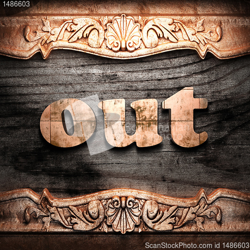 Image of Golden word on wood
