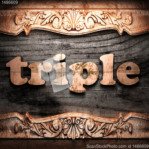 Image of Golden word on wood