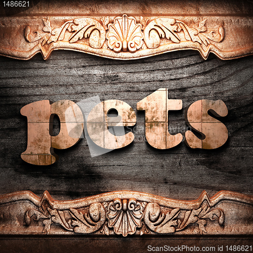 Image of Golden word on wood
