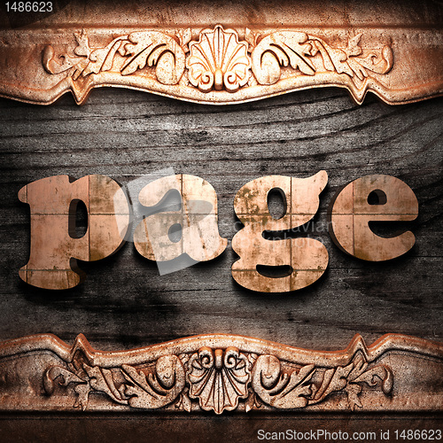 Image of Golden word on wood