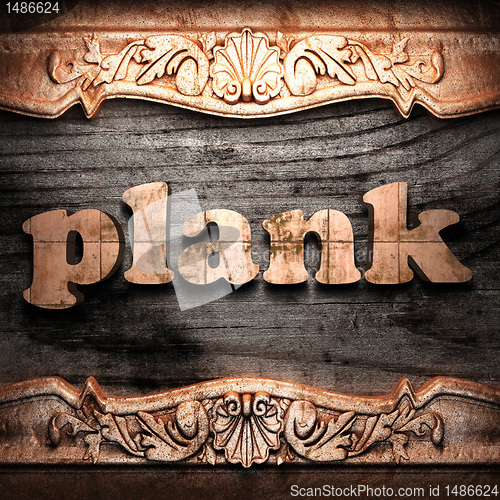 Image of Golden word on wood