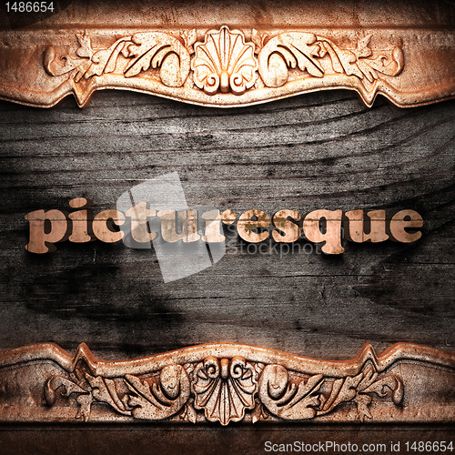 Image of Golden word on wood