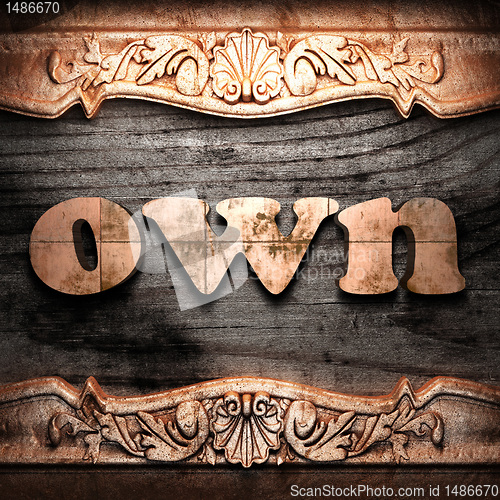 Image of Golden word on wood