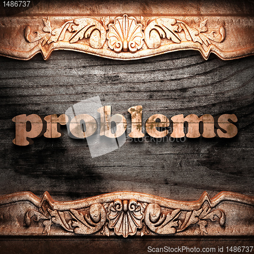 Image of Golden word on wood