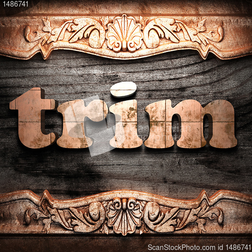 Image of Golden word on wood