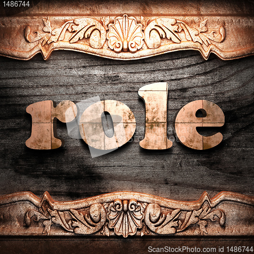 Image of Golden word on wood
