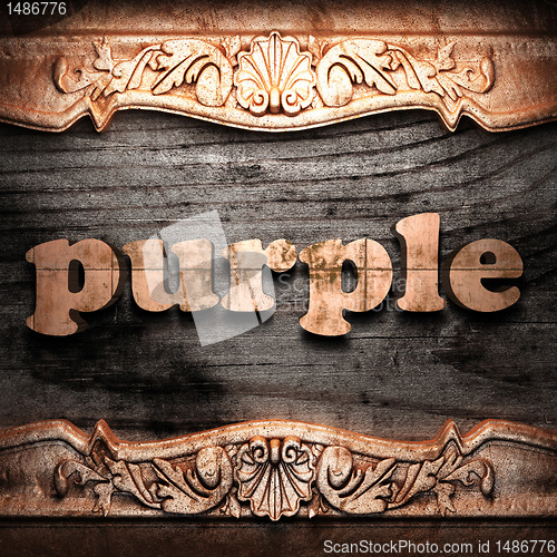 Image of Golden word on wood