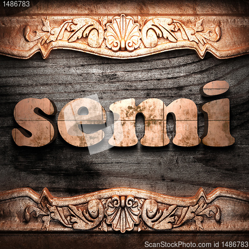 Image of Golden word on wood
