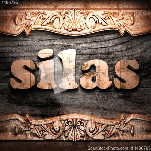 Image of Golden word on wood