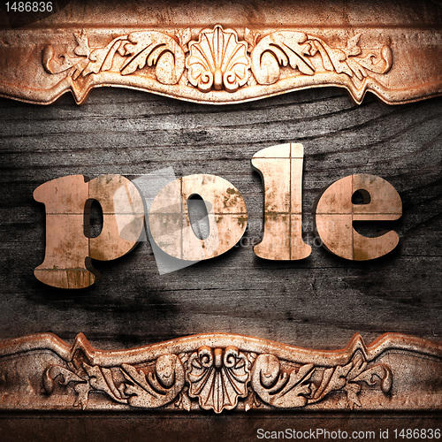 Image of Golden word on wood