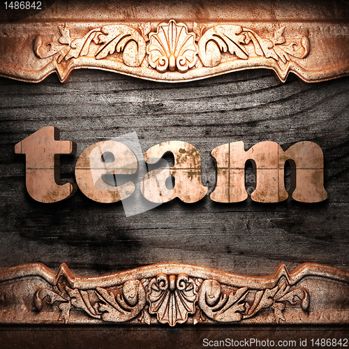 Image of Golden word on wood