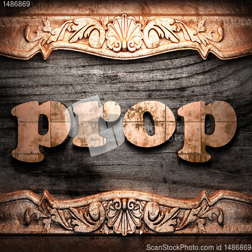 Image of Golden word on wood