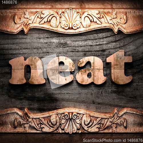 Image of Golden word on wood