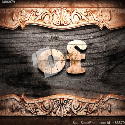 Image of Golden word on wood