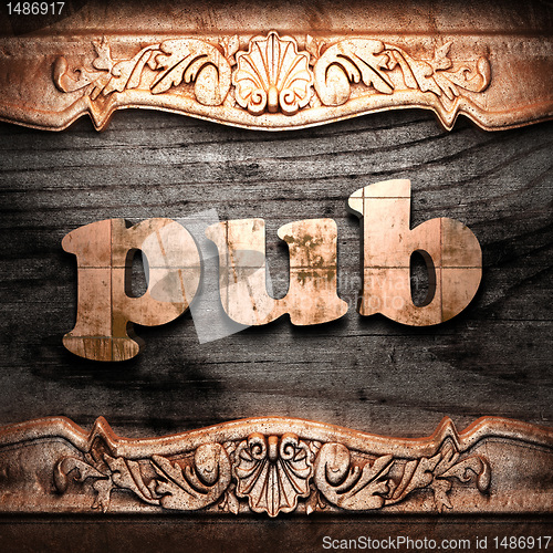 Image of Golden word on wood