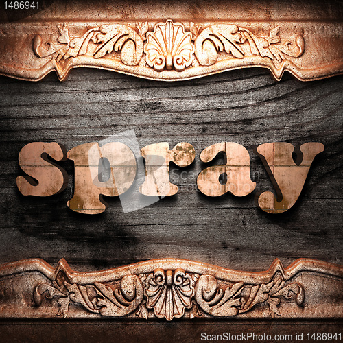 Image of Golden word on wood