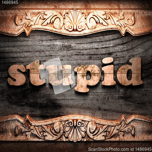 Image of Golden word on wood