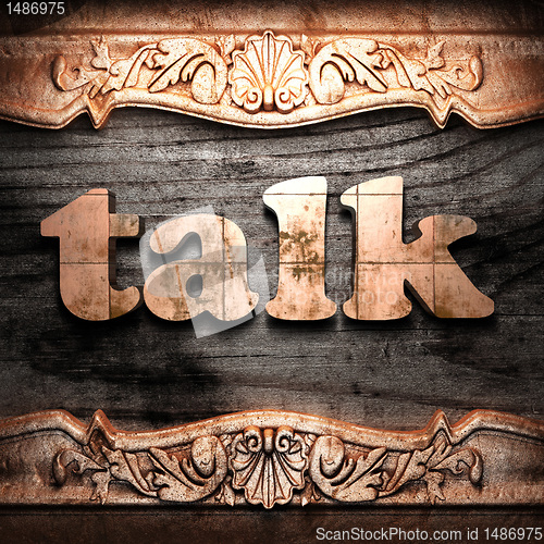 Image of Golden word on wood