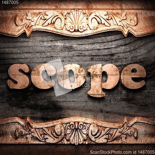 Image of Golden word on wood