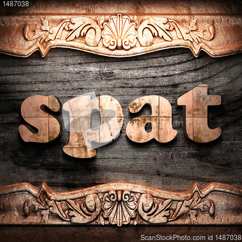 Image of Golden word on wood