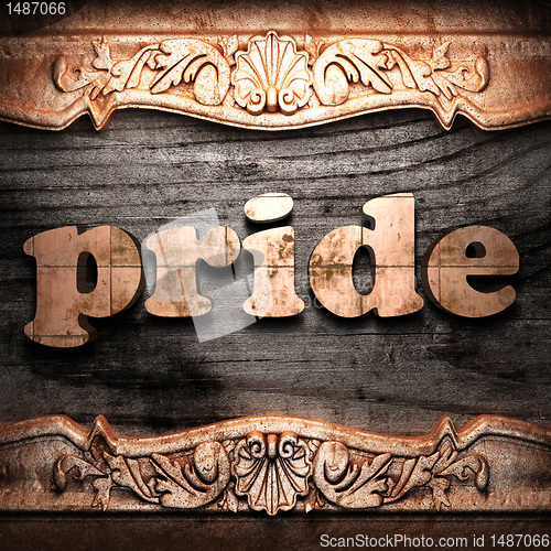 Image of Golden word on wood