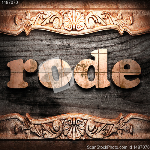 Image of Golden word on wood
